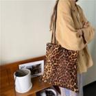 Leopard Print Faux Leather Shopper Bag