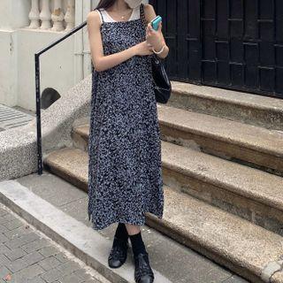 Floral Printed Suspender Dress