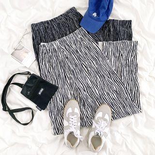 Zebra Printed Wide-leg Pants