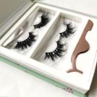 Set Of 2 : False Eyelashes + False Lashes Applicator Black - One Size