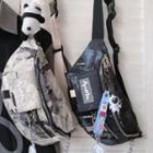 Lettering Canvas Waist Bag / Bag Charm / Brooch / Set
