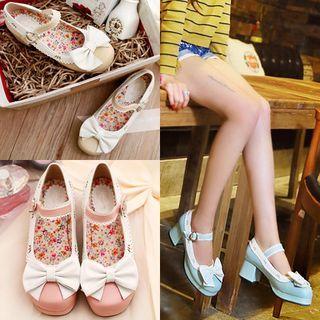 Lolita Bow Chunky-heel Shoes