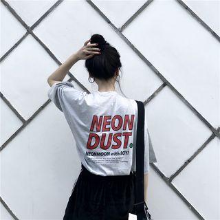 Letter Printed Short-sleeve T-shirt/high-waist Pants