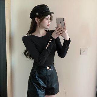 Long-sleeve Rivet Top