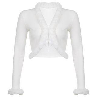 Furry Trim Knit Jacket