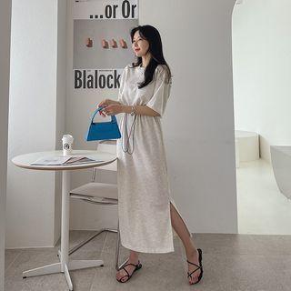 Drawcord Long T-shirt Dress