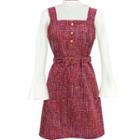 Mock Neck Sweater / Tweed Jumper Dress