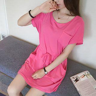 Short-sleeve Tie Waist T-shirt Dress