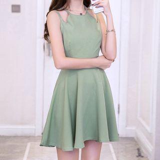 Spaghetti Strap Cut-out A-line Dress