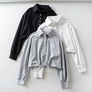 Drawstring Polo Sweatshirt