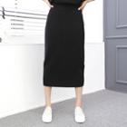 Wool Blend H-line Midi Skirt
