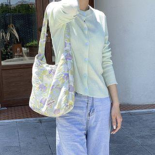 Floral Print Shirred Crossbody Bag