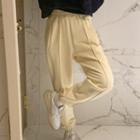 Seam-trim Jogger Pants Cream - One Size