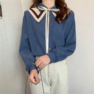 Collared Bow Blouse