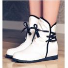 Back Tie Piped Hidden Wedge Booties