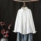 Embroidered Lace Shirt White - One Size