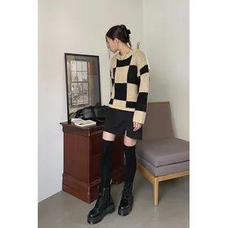 Slit-hem A-line Miniskirt With Inset Shorts