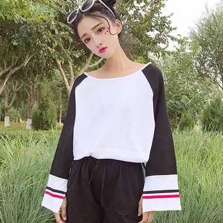 Set: Raglan Long-sleeve T-shirt + Ripped Shorts