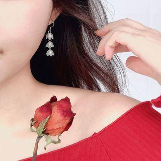 925 Sterling Silver Flower Dangle Earring 1 Pair - 925 Sterling Silver - Silver - One Size