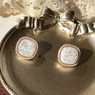 Square Shell Glaze Alloy Earring