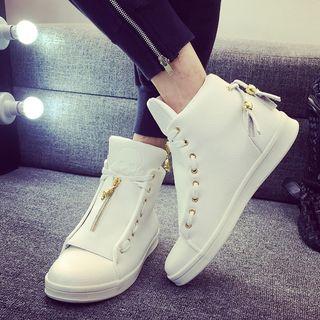 Zip Detail High Top Sneakers