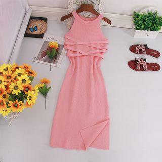 Halter Sheath Knitted Dress