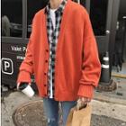 Open-front Button-up Cardigan