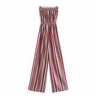 Strapless Striped Jumpsuit