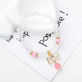 Bow-accent Beaded Crystal Bracelet