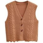 Toggle Cable Knit Sweater Vest