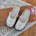 Flower Strap Perforated Mules
