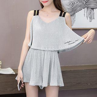 Glittered Double Strap Sleeveless Playsuit