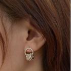 Interlocking Rhinestone Alloy Earring 1 Pair - Interlocking Rhinestone Alloy Earring - Gold - One Size