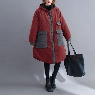 Hooded Pocket Detail Midi Jacket