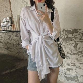 Long-sleeve Knotted Shirt