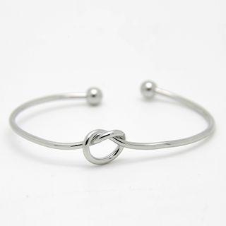 925 Sterling Silver Knot Open Bangle Bangle - Knot - Silver - One Size