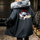 Embroidered Hooded Long Parka