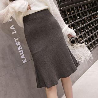 Plain Slim Mermaid Midi Dress