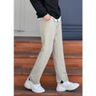 Slit-hem Wide Straight-cut Dress Pants