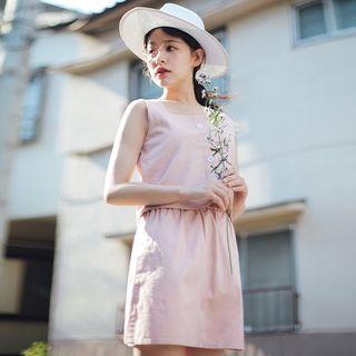 Set: Sleeveless Top + A-line Mini Skirt