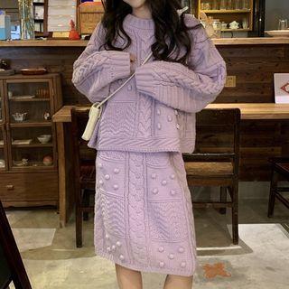 Set: Chunky Knit Sweater + Skirt
