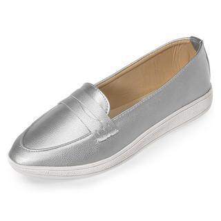 Faux Leather Pointy Loafers