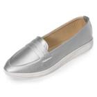 Faux Leather Pointy Loafers