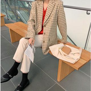 Over-fit Plaid Blazer