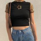 Leopard Short-sleeve Crop T-shirt