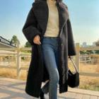 Wide-lapel Faux-shearling Coat