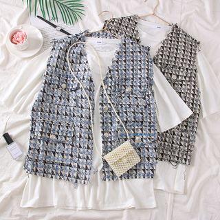 Set: Wool Vest + Loose-fit T-shirt