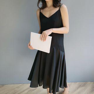 Spaghetti Strap A-line Satin Dress