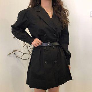 Long-sleeve Double-breasted Shirtdress