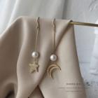 Handmade Moon And Stars 14k Gold-plated Earring